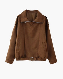 Vintage Wildleder-Drapierjacke