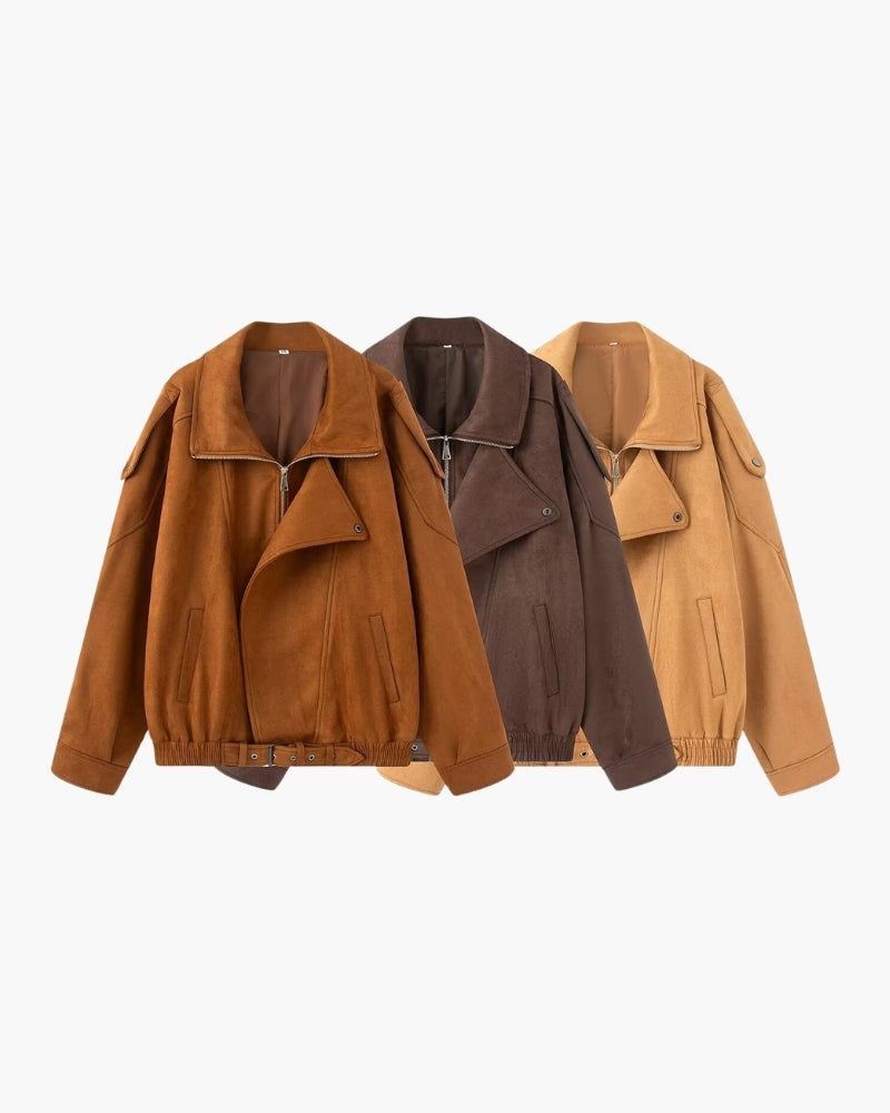 Vintage Wildleder-Drapierjacke