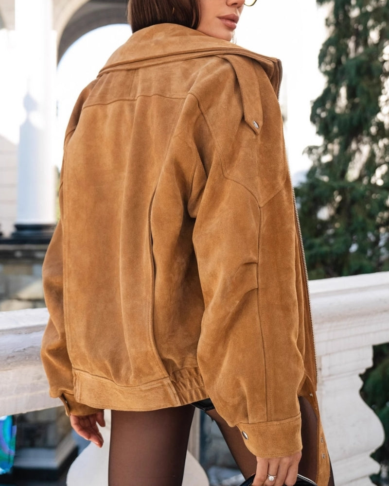 Vintage Wildleder-Drapierjacke